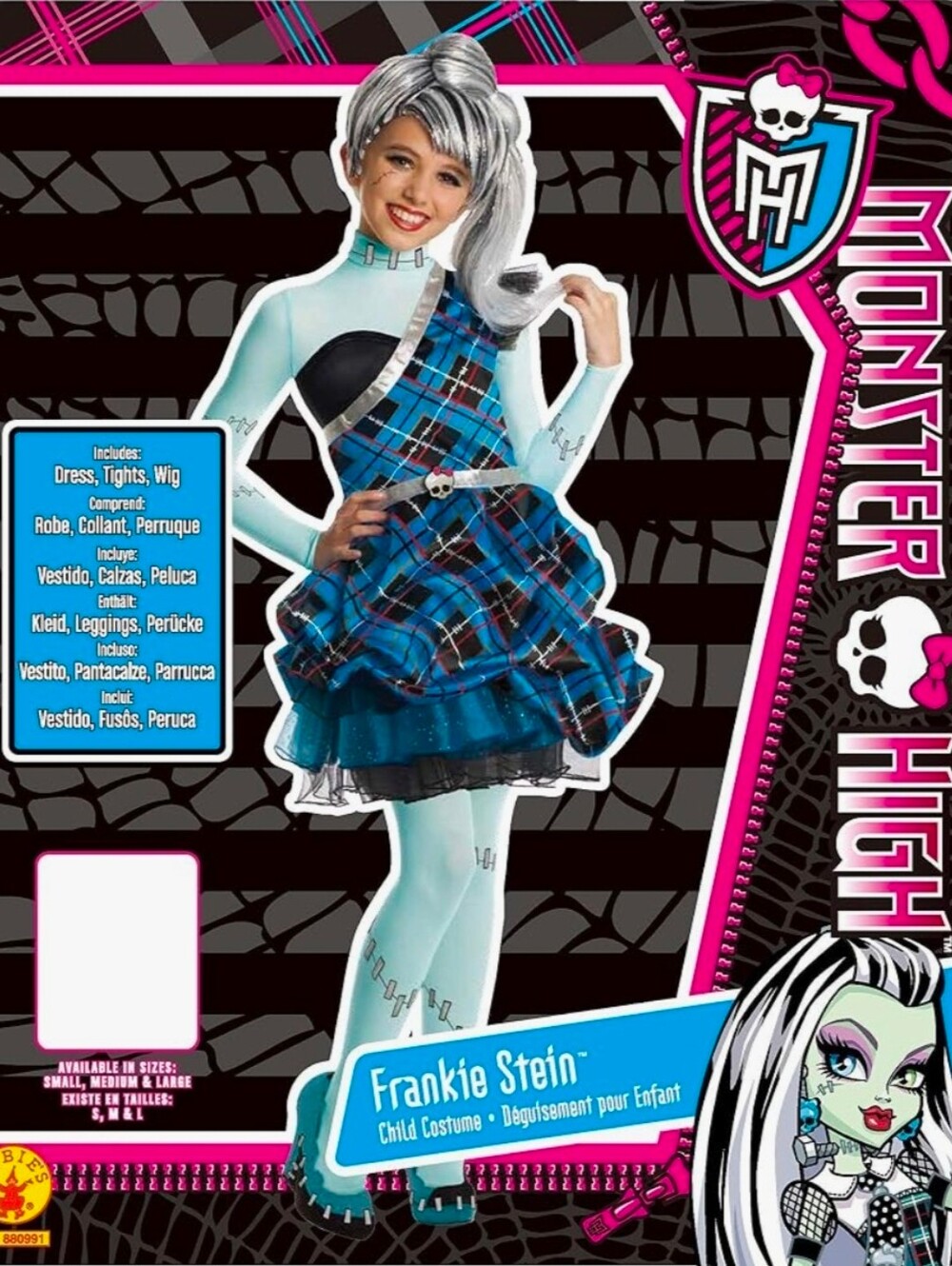 monster high Deluxe Frankie Stein Fancy Dress Costume, Size Small, 3 to 4 Yrs